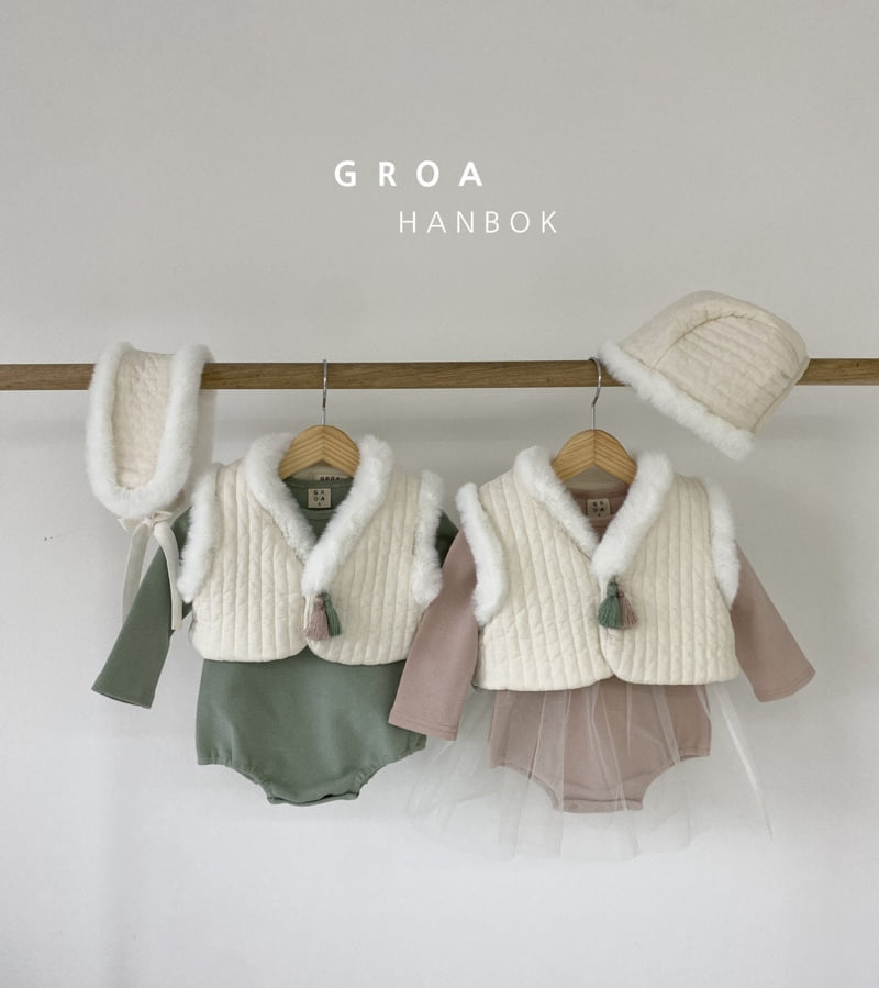 Groa - Korean Baby Fashion - #babyboutiqueclothing - Bebe girl Hanbok Sha Suit Vest Set - 12