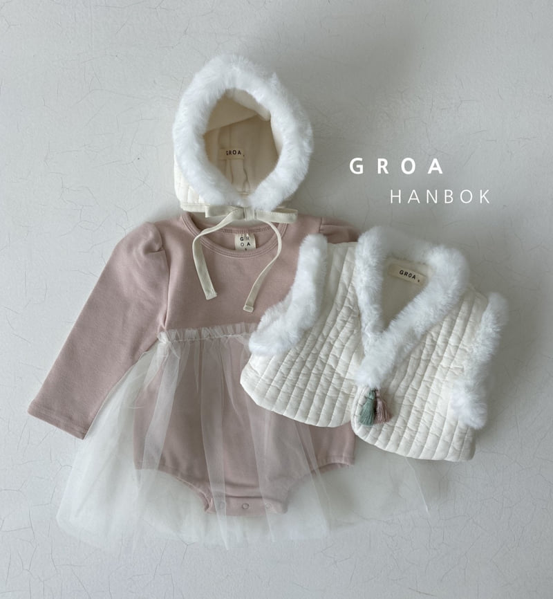 Groa - Korean Baby Fashion - #babywear - Bebe girl Hanbok Sha Suit Vest Set - 7