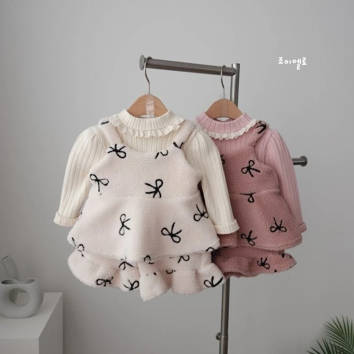 Joy ello - Korean Children Fashion - #kidsstore - Embroidery Boucle Set