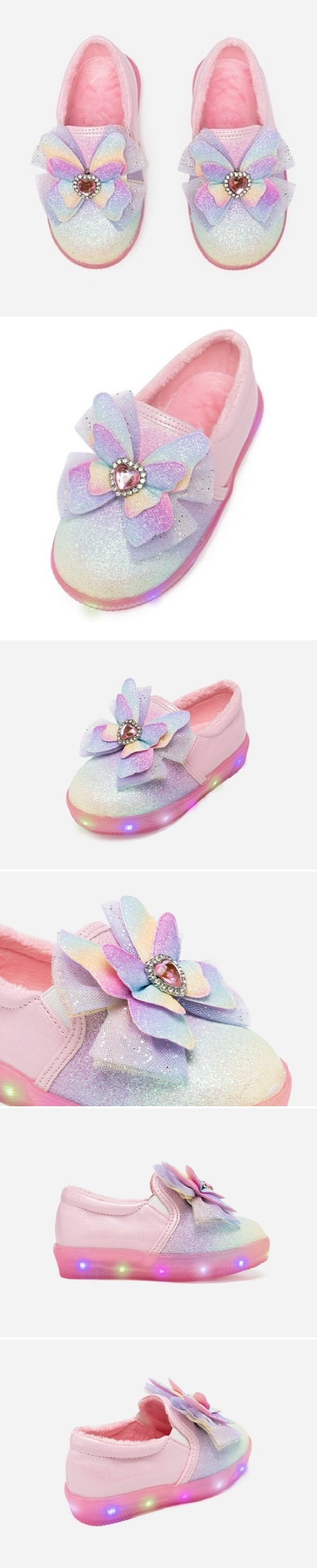 La Stella - Korean Children Fashion - #Kfashion4kids - Butterfly LED Flat