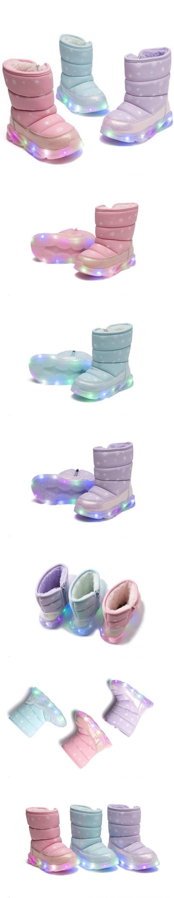 La Stella - Korean Children Fashion - #minifashionista - Snowflake LED Boots