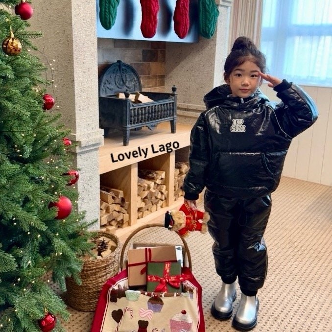 Lago - Korean Children Fashion - #stylishchildhood - Love Ski Suit Set - 3