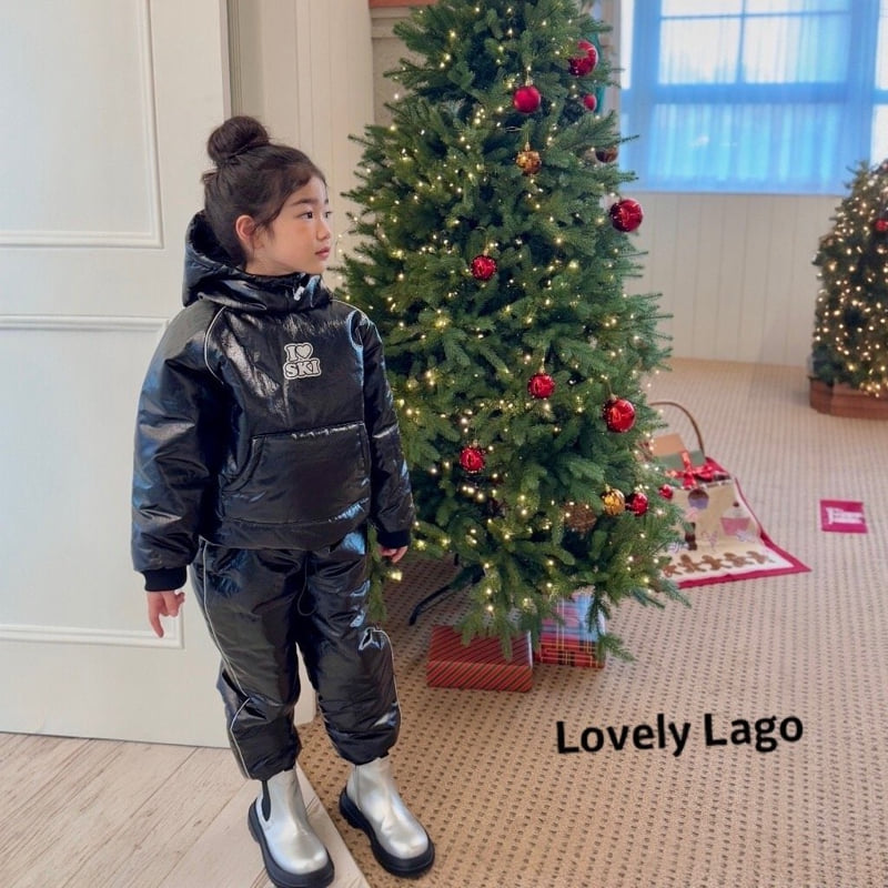 Lago - Korean Children Fashion - #toddlerclothing - Love Ski Suit Set - 2