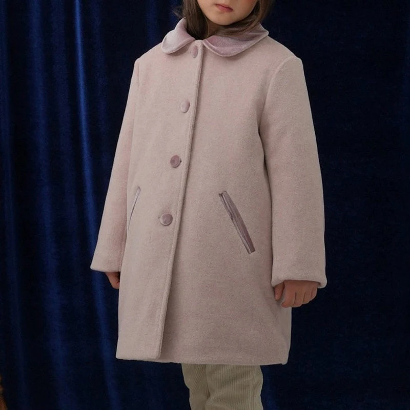 Le Bev - Korean Children Fashion - #childofig - Velvet Collar Wool Coat