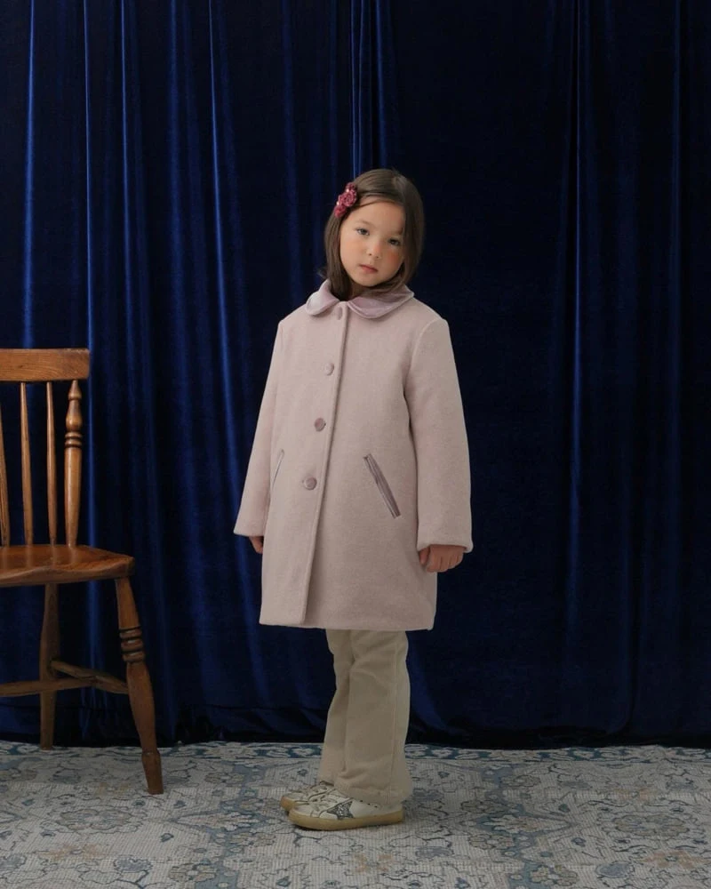 Le Bev - Korean Children Fashion - #designkidswear - Velvet Collar Wool Coat - 3