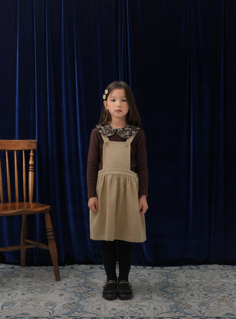 Le Bev - Korean Children Fashion - #fashionkids - Corduroy Suspender Dress - 7