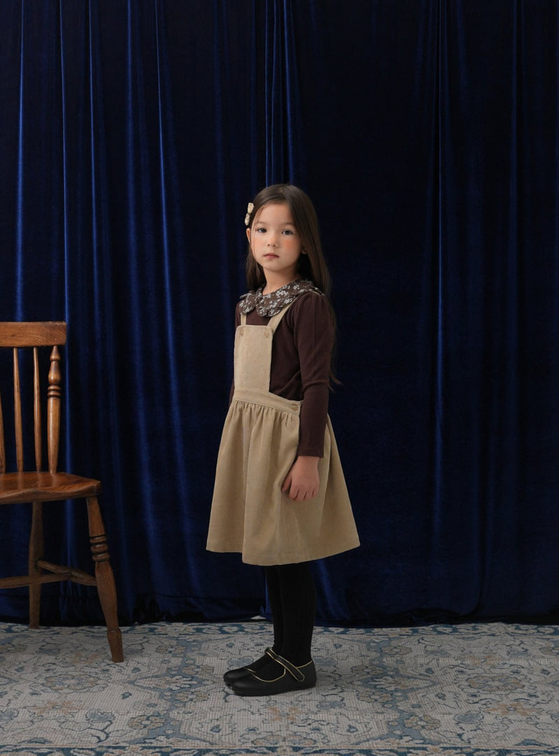 Le Bev - Korean Children Fashion - #kidsstore - Corduroy Suspender Dress - 9