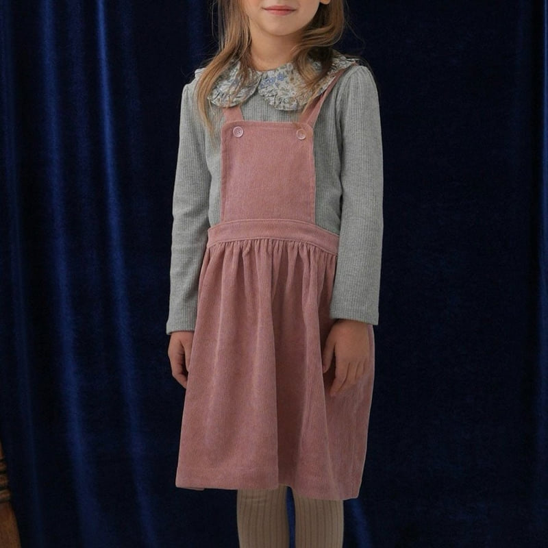 Le Bev - Korean Children Fashion - #prettylittlegirls - Corduroy Suspender Dress