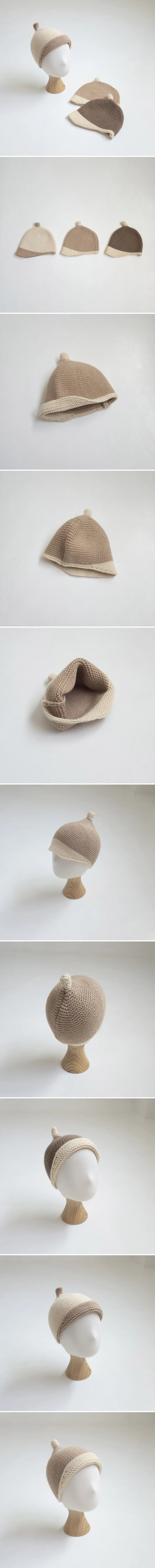 Little Hat - Korean Baby Fashion - #babyfashion - Two-tone Acorn Beanie