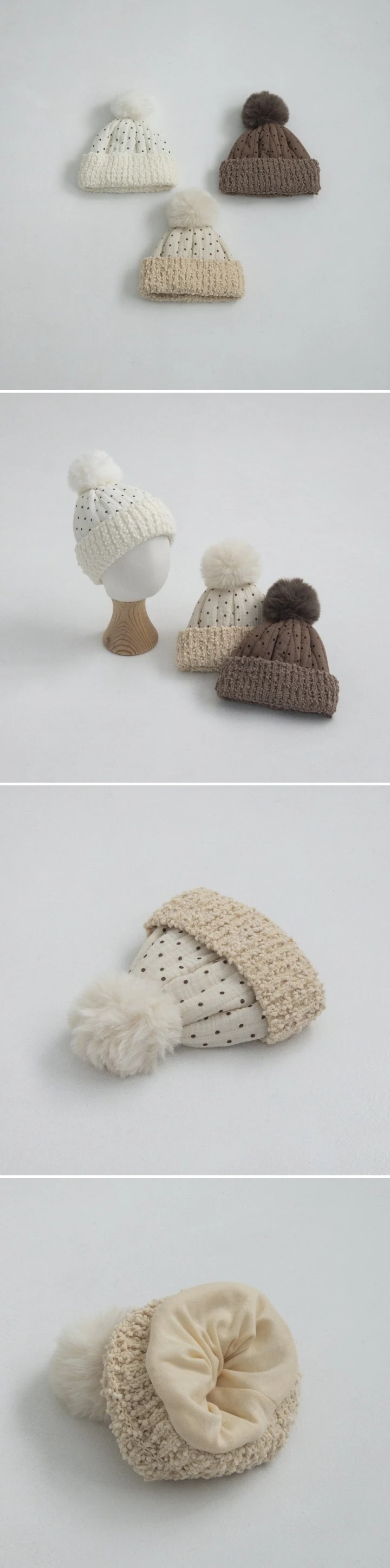 Little Hat - Korean Baby Fashion - #babyootd - Dot Winter Beanie