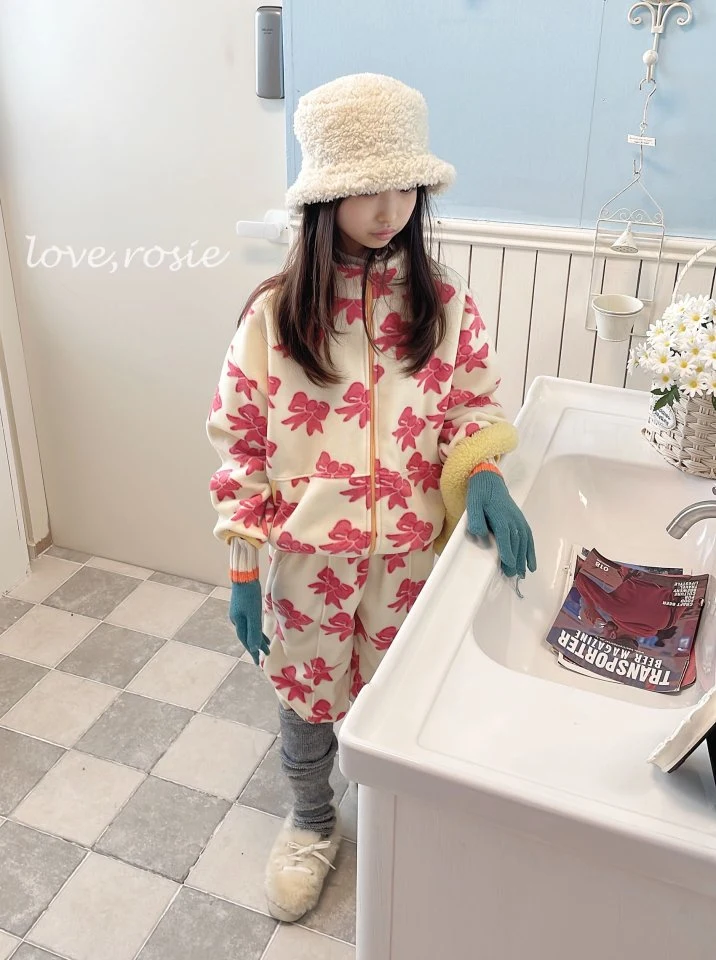 Love Rosie - Korean Children Fashion - #childrensboutique - Juju Fleece Ribbon Set - 5