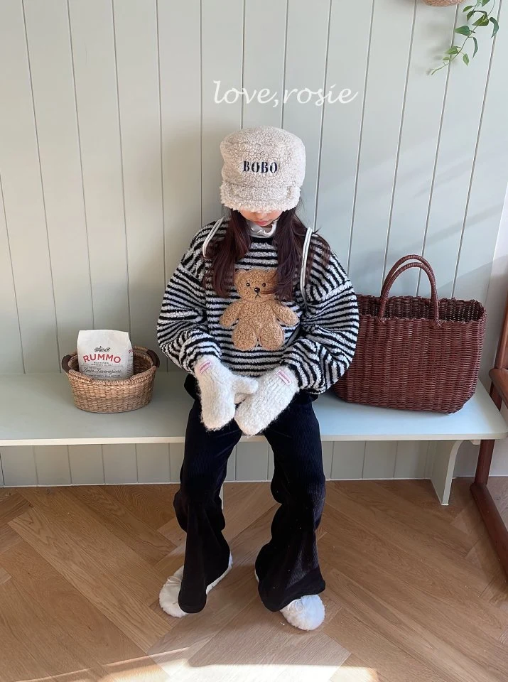 Love Rosie - Korean Children Fashion - #toddlerclothing - Stripe Fleece Sweatshirts