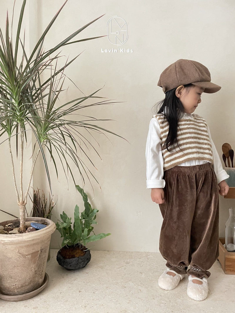 Lovin - Korean Children Fashion - #Kfashion4kids - Embroidery Ribbed Pants - 12