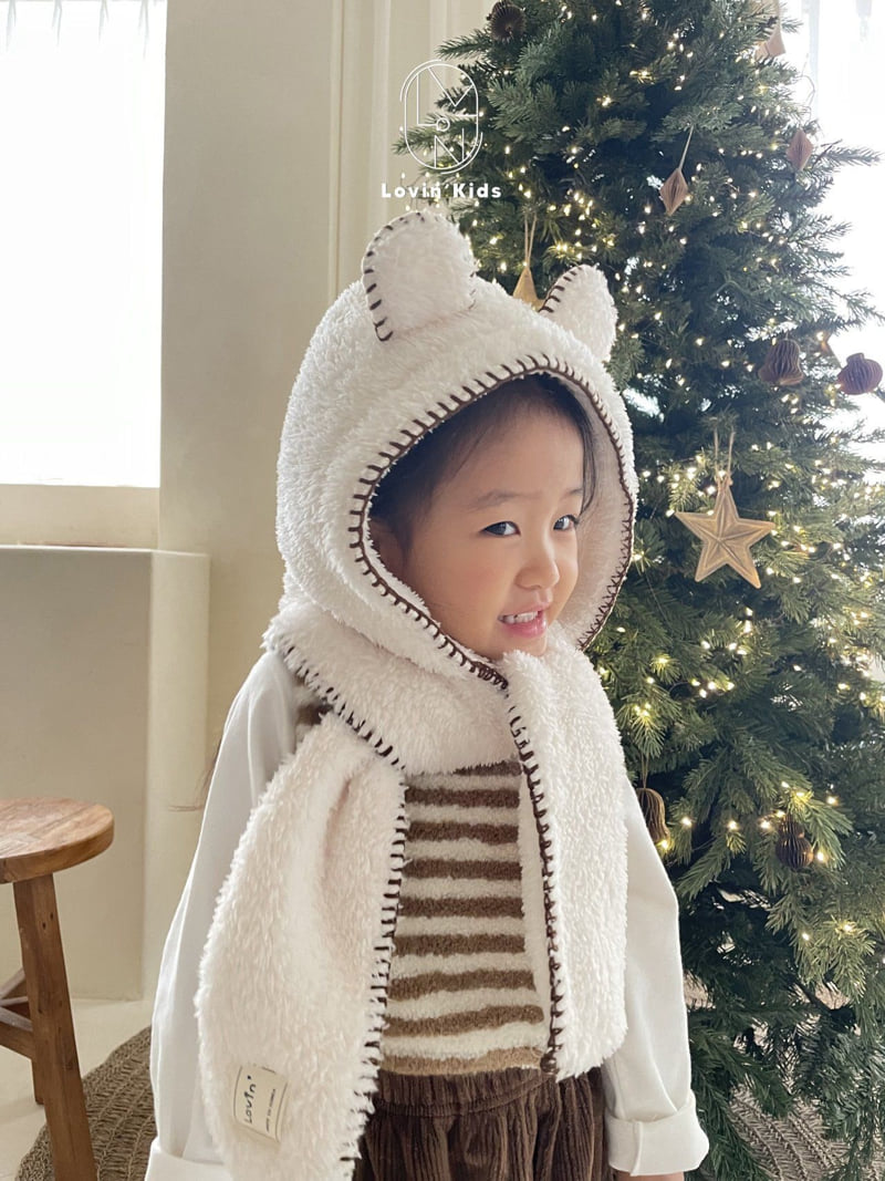 Lovin - Korean Children Fashion - #childrensboutique - Bear Hood Muffler - 8