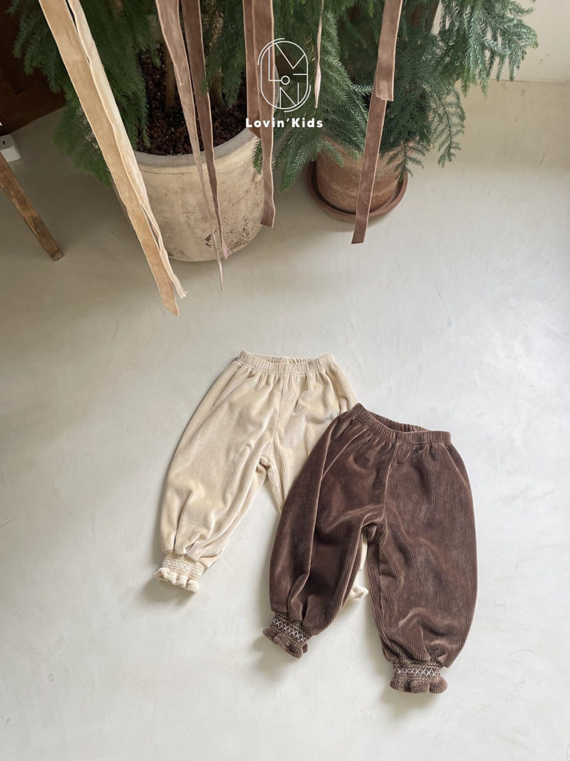 Lovin - Korean Children Fashion - #childrensboutique - Embroidery Ribbed Pants - 5