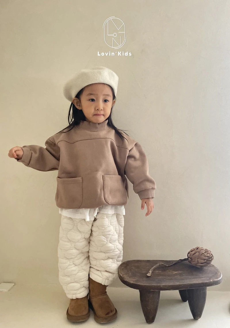 Lovin - Korean Children Fashion - #kidsshorts - Pocket High Neck Tee