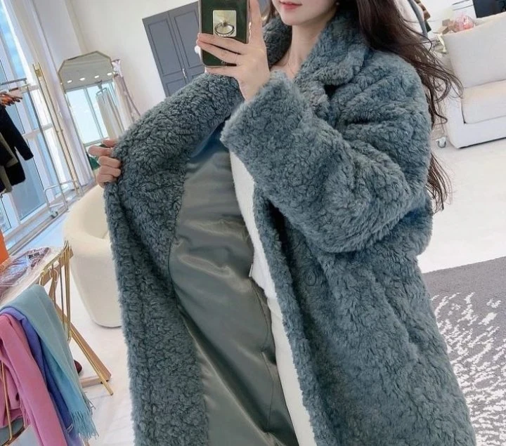 Merry J - Korean Women Fashion - #momslook - Teddy Long Coat - 11