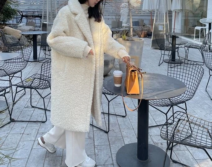 Merry J - Korean Women Fashion - #momslook - Teddy Long Coat - 9