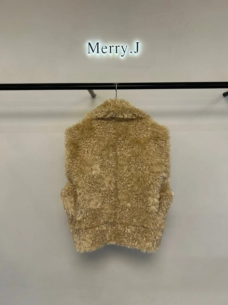 Merry J - Korean Women Fashion - #womensfashion - Shearling Reversible VEST - 2