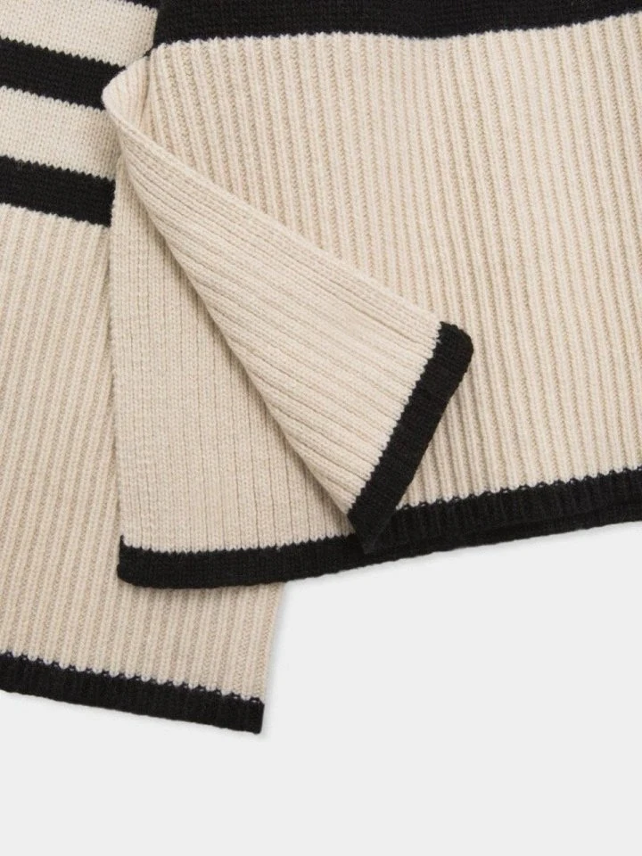 Moani - Korean Women Fashion - #momslook - Wool Striped Turtleneck Knit - 10