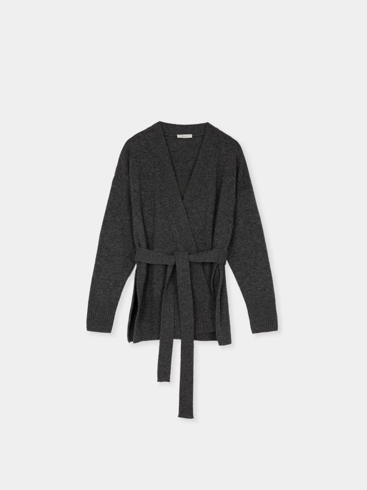 Moani - Korean Women Fashion - #momslook - Wool Cash Slit Robe Cardigan - 10