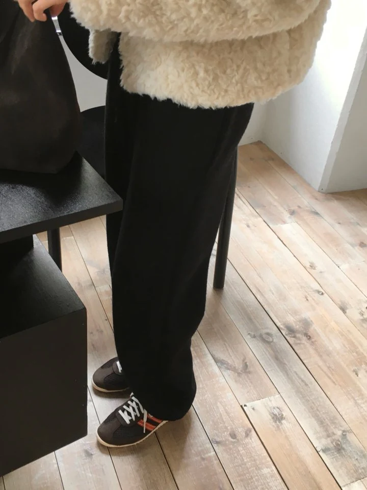 Moani - Korean Women Fashion - #womensfashion - Cozy Wool Banded Sweat Pants