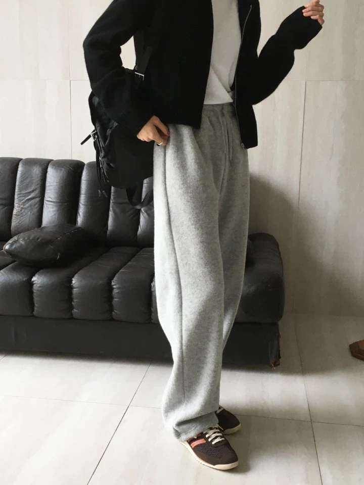 Moani - Korean Women Fashion - #womensfashion - Cozy Wool Banded Sweat Pants - 7