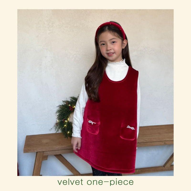 Mon Atelier - Korean Children Fashion - #designkidswear - Velvet One-piece