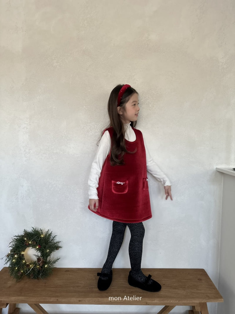 Mon Atelier - Korean Children Fashion - #fashionkids - Velvet One-piece - 3