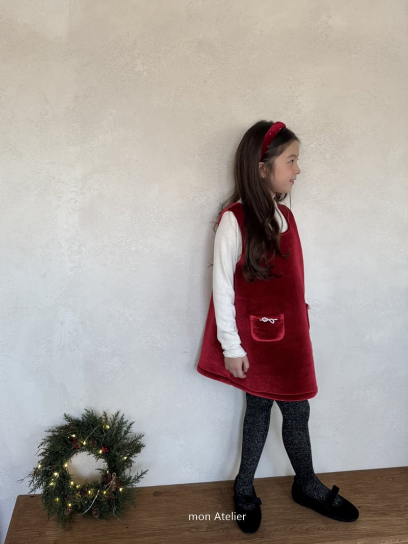 Mon Atelier - Korean Children Fashion - #fashionkids - Velvet One-piece - 4