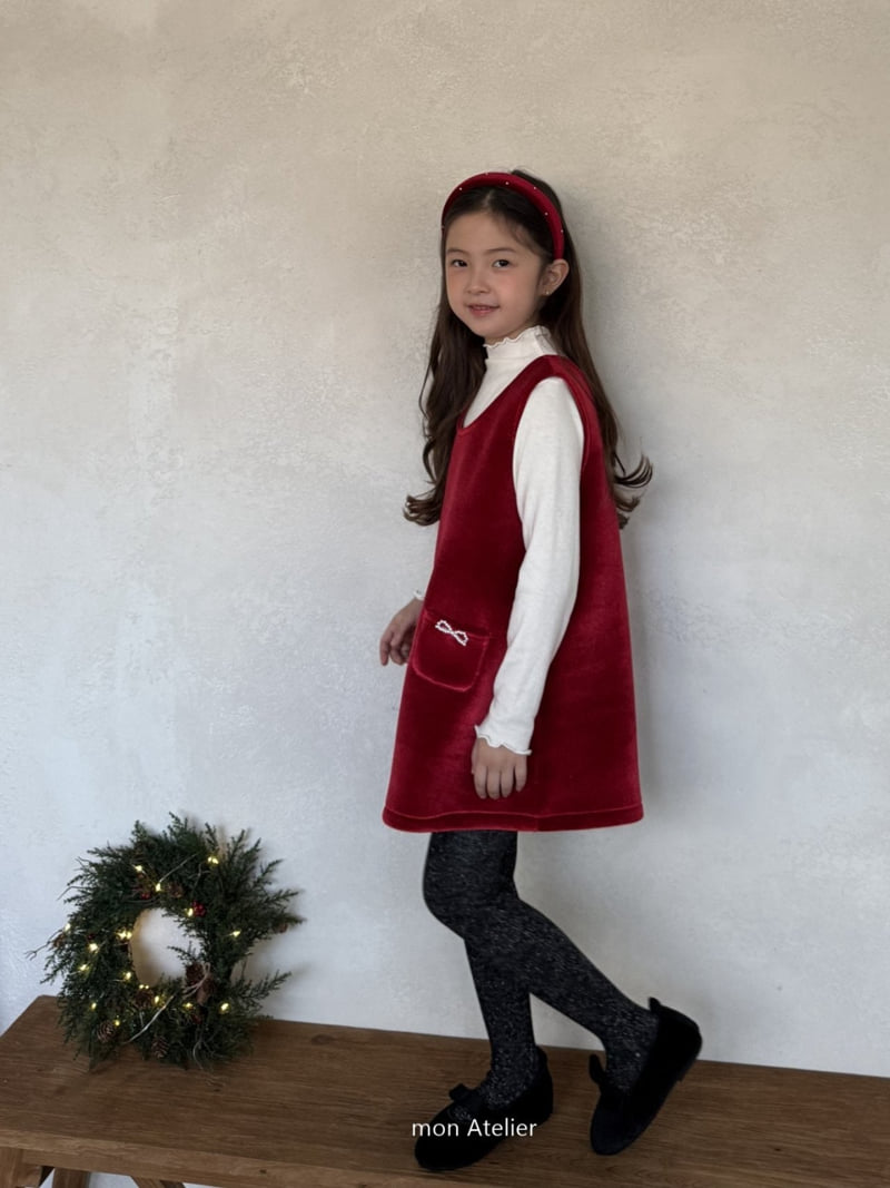 Mon Atelier - Korean Children Fashion - #kidzfashiontrend - Velvet One-piece - 6