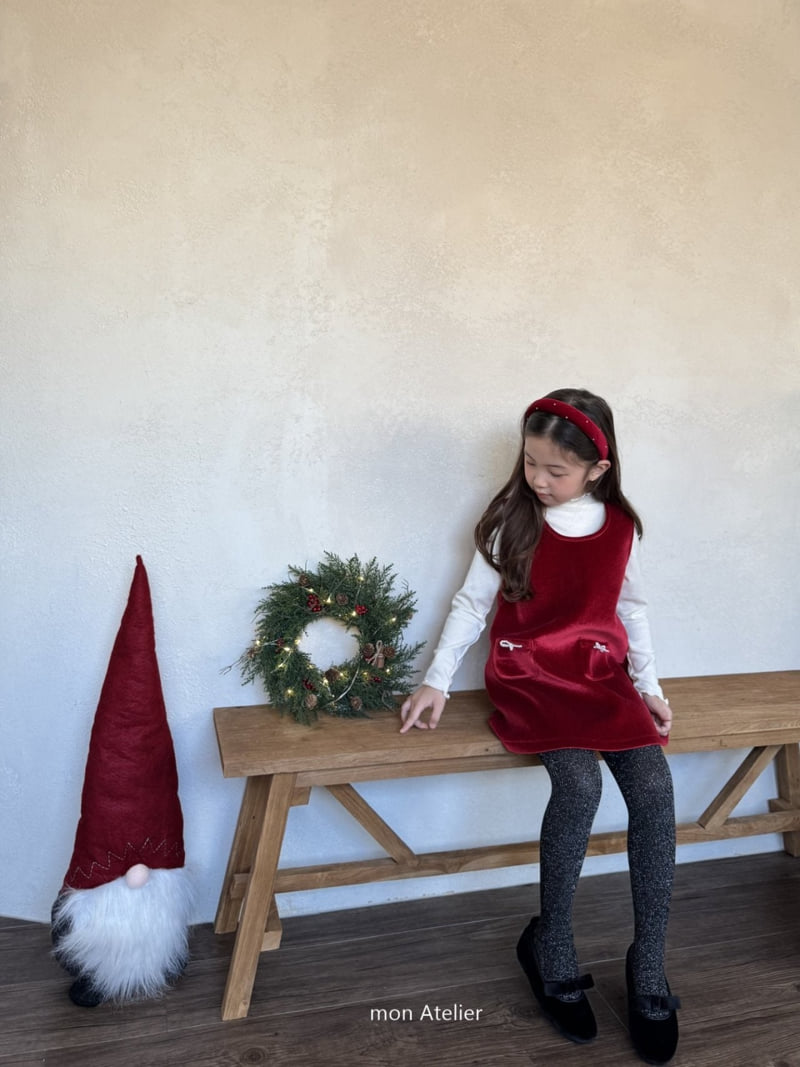 Mon Atelier - Korean Children Fashion - #minifashionista - Velvet One-piece - 10