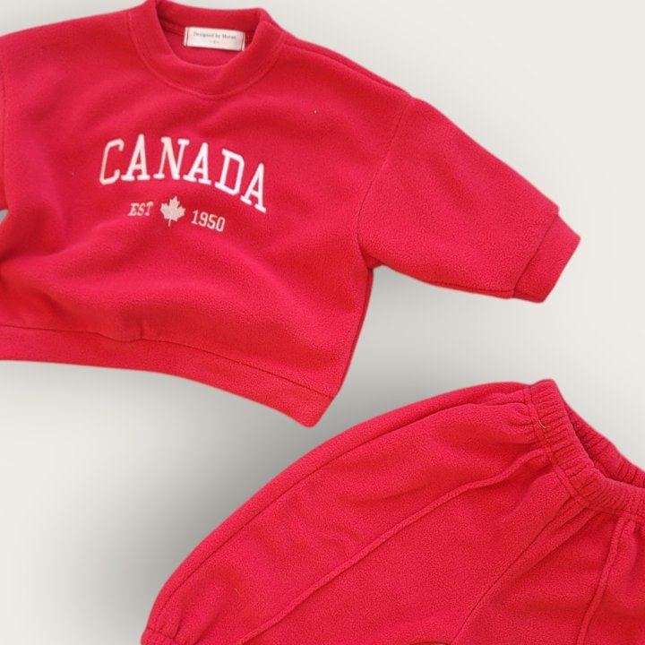 Moran - Korean Children Fashion - #kidsstore - Canada Top Bottom Set - 5