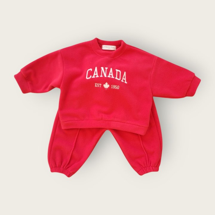 Moran - Korean Children Fashion - #littlefashionista - Canada Top Bottom Set - 8