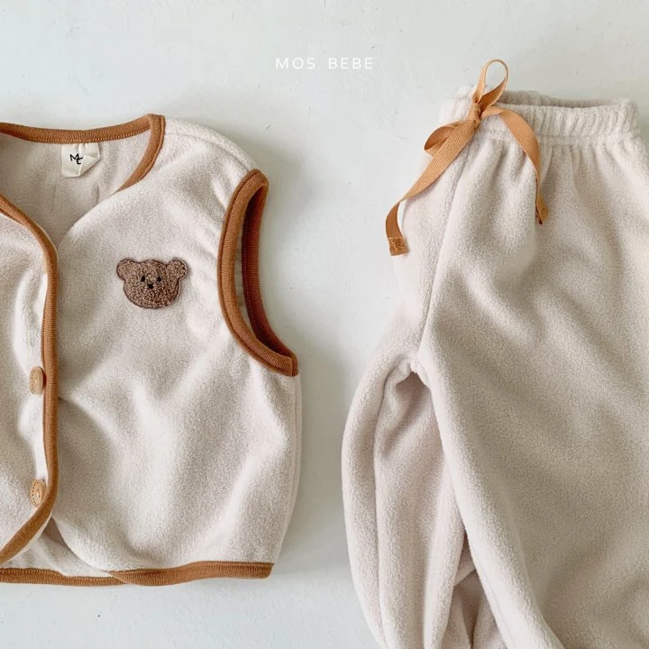 Mos Bebe - Korean Baby Fashion - #babyboutique - Soft Vest Pants Set - 7