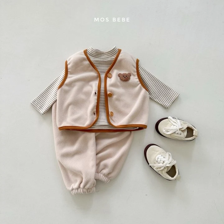 Mos Bebe - Korean Baby Fashion - #babyboutiqueclothing - Soft Vest Pants Set - 8