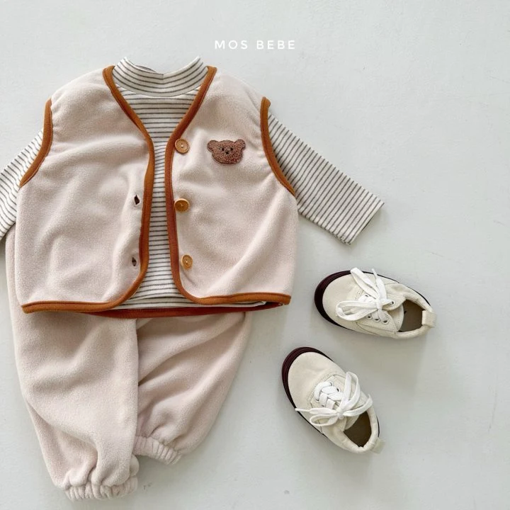 Mos Bebe - Korean Baby Fashion - #babyclothing - Soft Vest Pants Set - 9