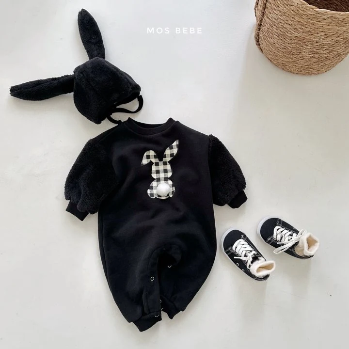 Mos Bebe - Korean Baby Fashion - #babyfever - Check Rabbit Suit - 8