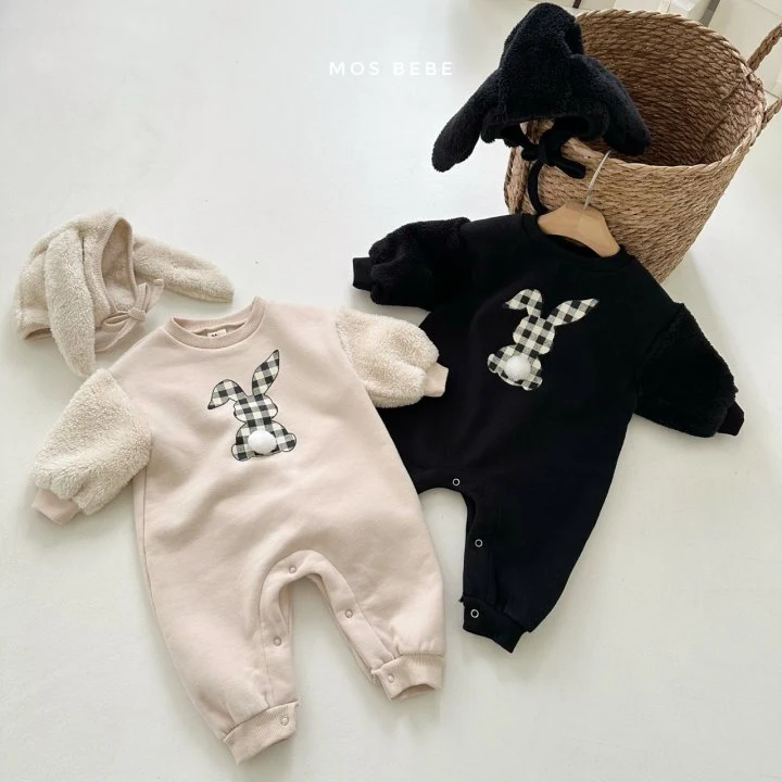 Mos Bebe - Korean Baby Fashion - #babyootd - Check Rabbit Suit - 12