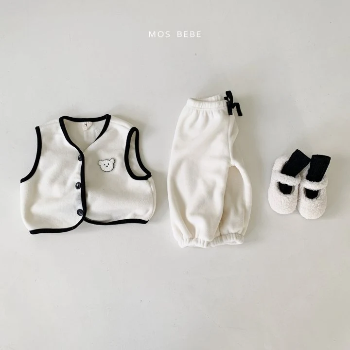 Mos Bebe - Korean Baby Fashion - #babyoutfit - Soft Vest Pants Set - 2