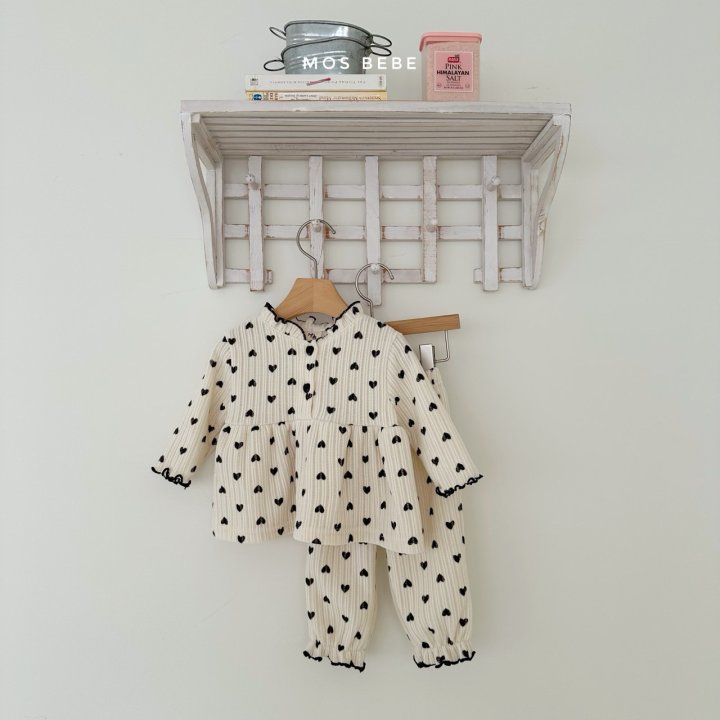 Mos Bebe - Korean Baby Fashion - #babyoutfit - Heart Bonbon Set - 11