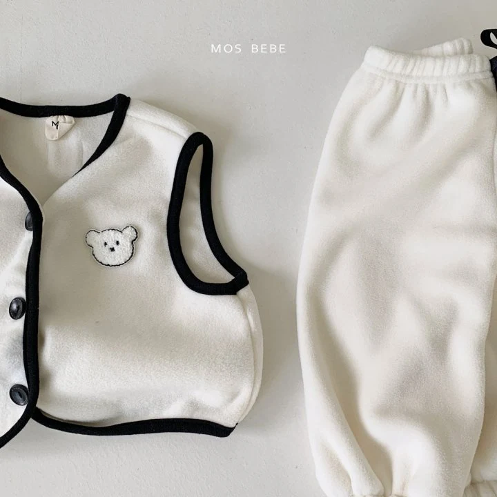 Mos Bebe - Korean Baby Fashion - #babywear - Soft Vest Pants Set - 3