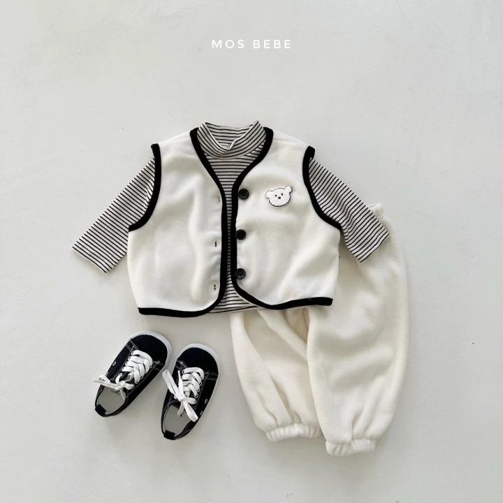 Mos Bebe - Korean Baby Fashion - #babywear - Soft Vest Pants Set - 4