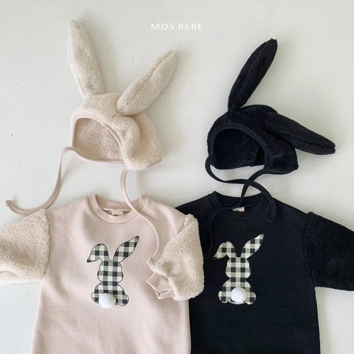 Mos Bebe - Korean Baby Fashion - #onlinebabyboutique - Check Rabbit Suit