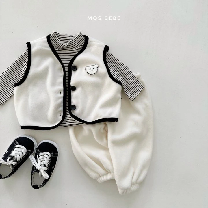 Mos Bebe - Korean Baby Fashion - #onlinebabyshop - Soft Vest Pants Set - 5