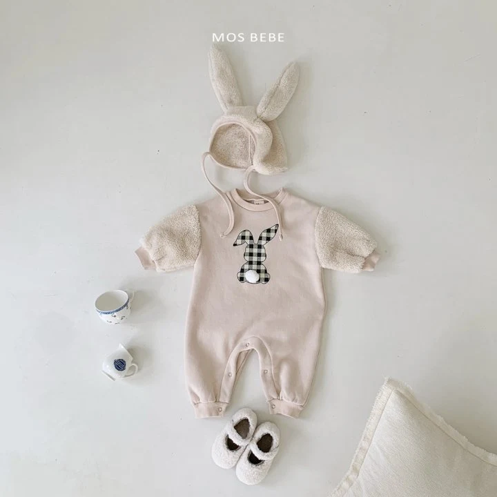 Mos Bebe - Korean Baby Fashion - #smilingbaby - Check Rabbit Suit - 3