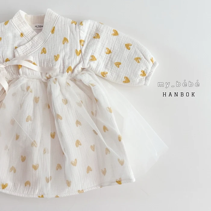 My Bebe - Korean Baby Fashion - #babylifestyle - Heart Hanbok Dress - 4