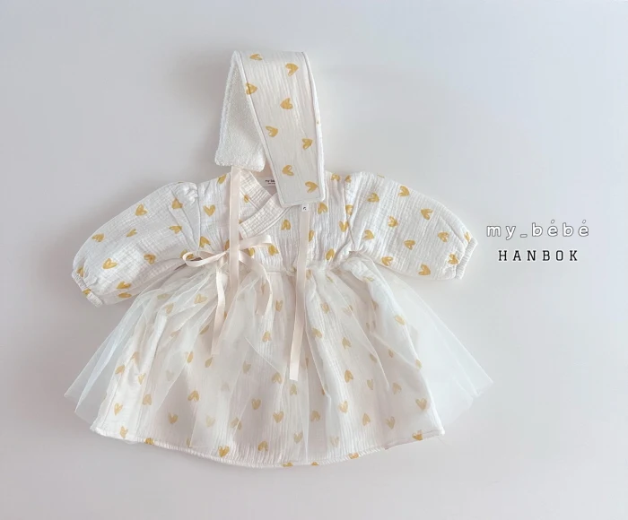 My Bebe - Korean Baby Fashion - #babyootd - Heart Hanbok Dress - 5