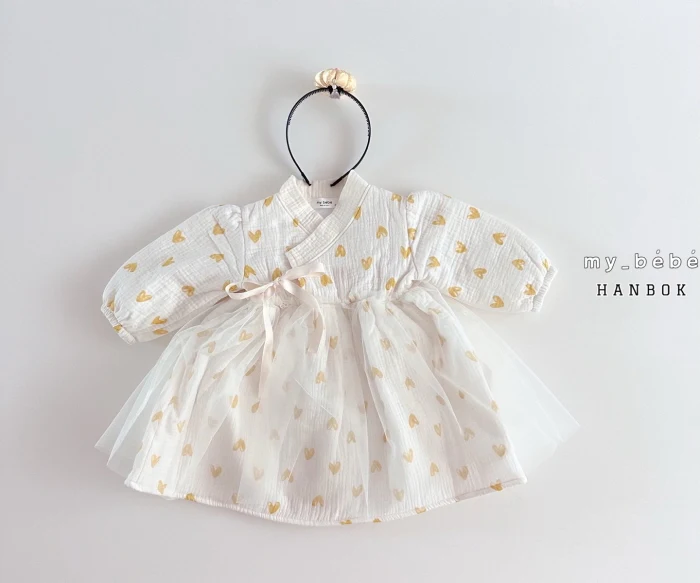 My Bebe - Korean Baby Fashion - #babyoutfit - Heart Hanbok Dress - 6