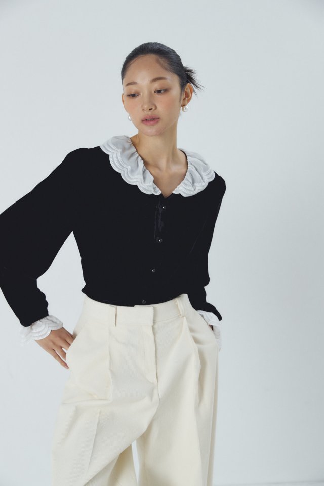 Neroli36 - Korean Women Fashion - #thelittlethings - Lace Velvet Blouse - 7